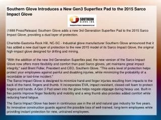 Southern Glove Introduces a New Gen3 Superflex Pad