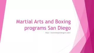 Martial Arts and Boxing programs San Diego