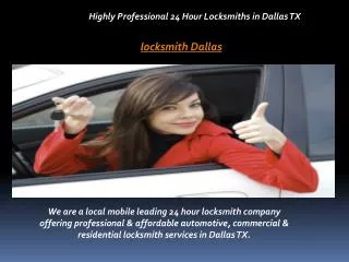 Highly Professional 24 Hour Locksmiths in Dallas TX