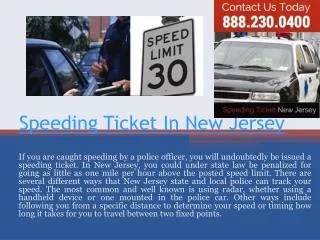 New Jersey Speeding Ticket