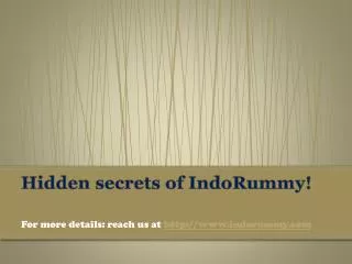 Hidden secrets of IndoRummy!