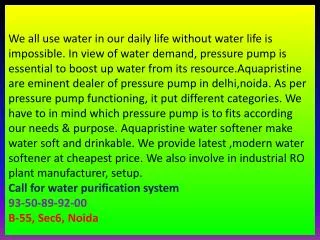 water softener delhi,noida,faridabad,gurgaon, pressure pump