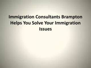 Immigration Consultants Brampton Helps You Solve Your Immigr