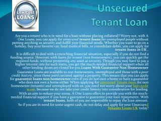 Quick Cash Unsecured Tenant Loan