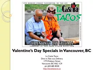 Valentines Day Specials at La Casita Tacos in Vancouver BC