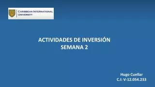 ACTIVIDAD DE INVERSION