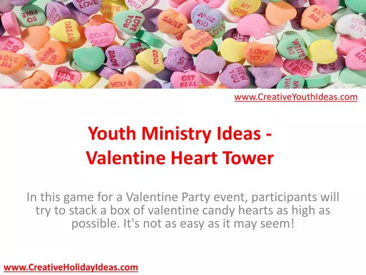 youth ministry ideas valentine heart tower