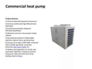 Details of the Micoe's Heat pump