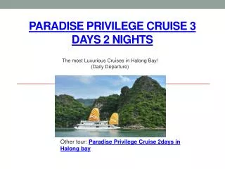 Paradise Privilege Cruise 3 Days 2 nights in Halong bay