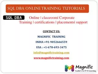 sql dba online training