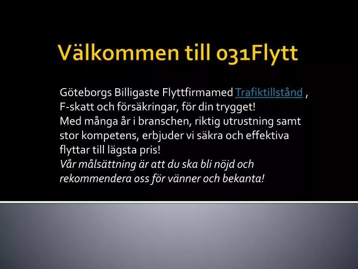 v lkommen till 031flytt