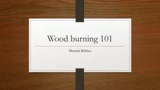 Woodburning 101