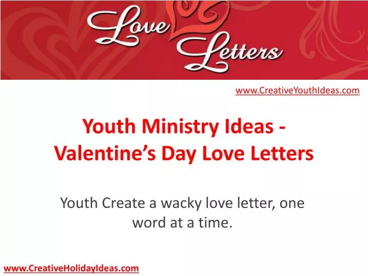 youth ministry ideas valentine s day love letters