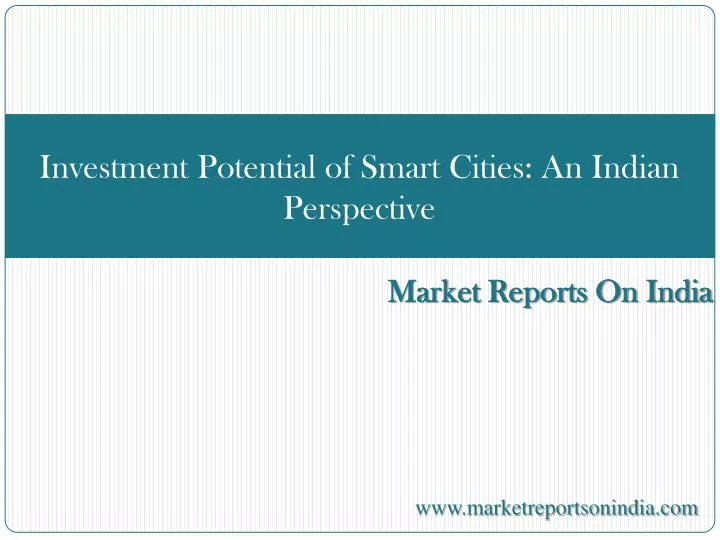 investment potential of smart cities an indian perspective