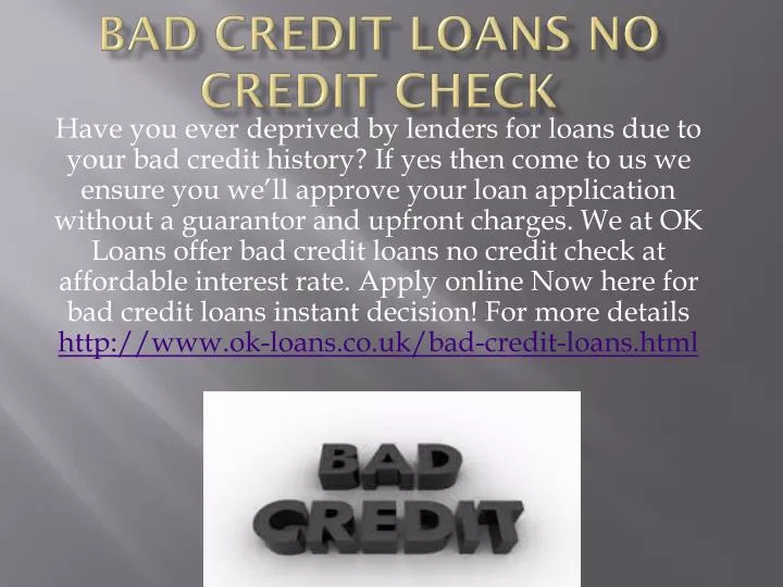 bad credit loans no credit check