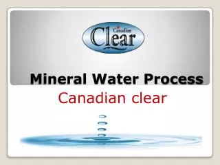 Choose Best Mineral water Process
