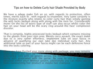 Tips on how to Delete Curly hair Shade