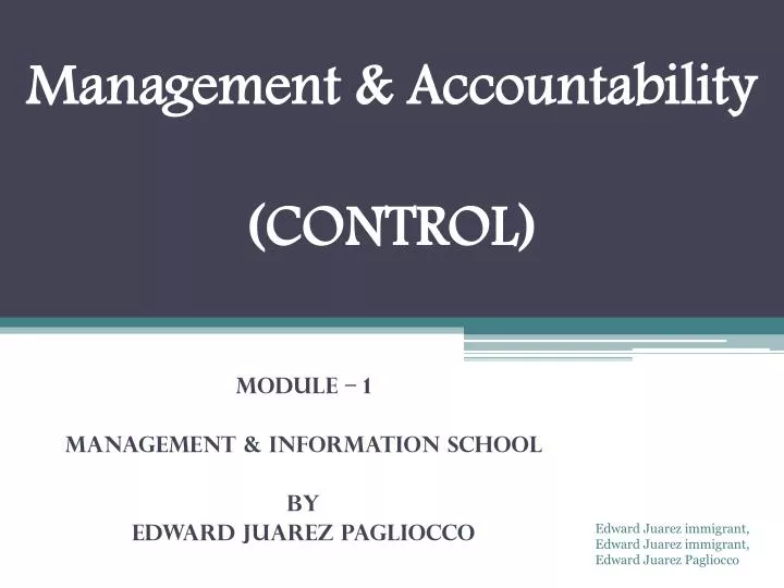 management accountability control