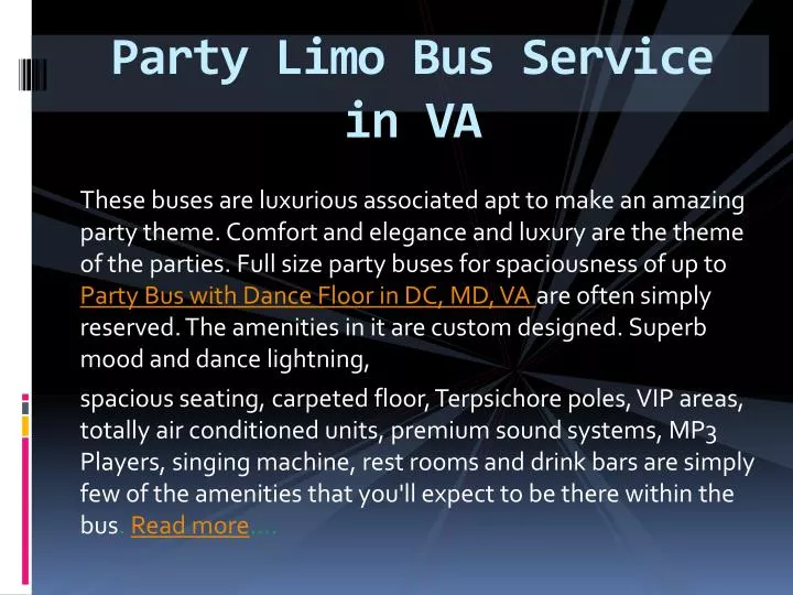 party limo bus service in va