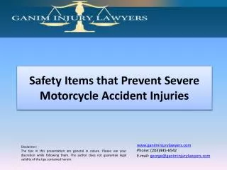 Safety Items to Prevent Motorcycle Accident Injuries