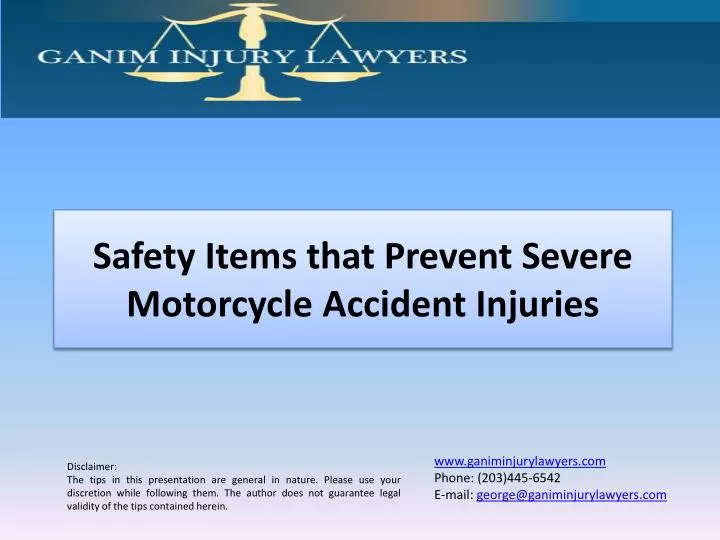 safety items that prevent severe motorcycle accident injuries
