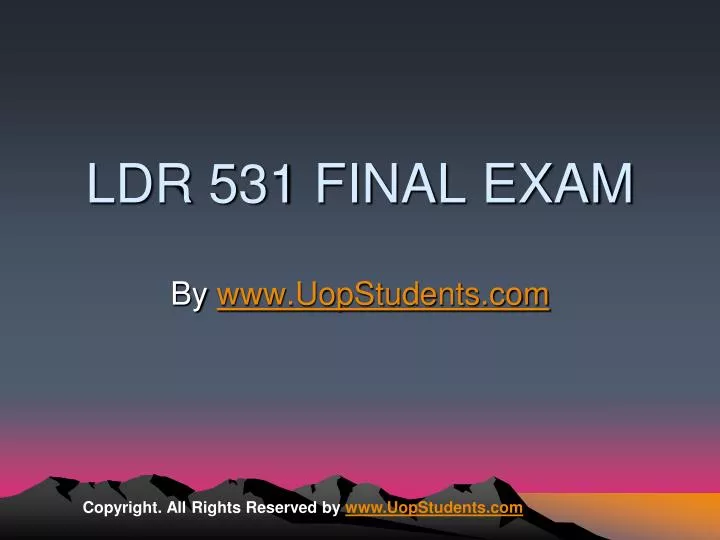 ldr 531 final exam