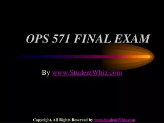 OPS 571 FINAL EXAM QUESTION ANSWERS