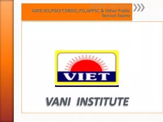 Vani Institute – No.1 Gate Coaching Center All Over India
