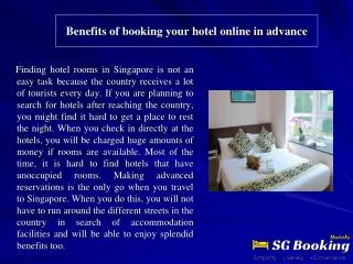 Benefits of booking your hotel online in advance