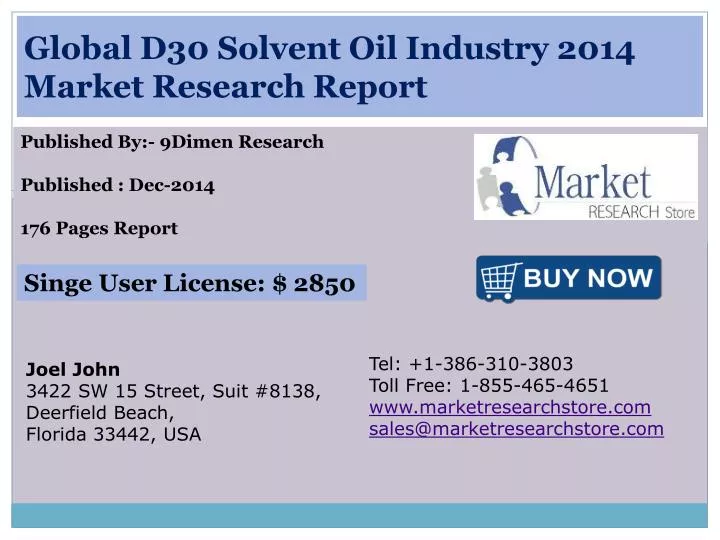 global d30 solvent oil industry 2014 market research report