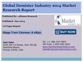Global Demister Industry 2014 Market Research Report