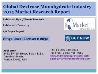 Global Dextrose Monohydrate Industry 2014 Market Research Re