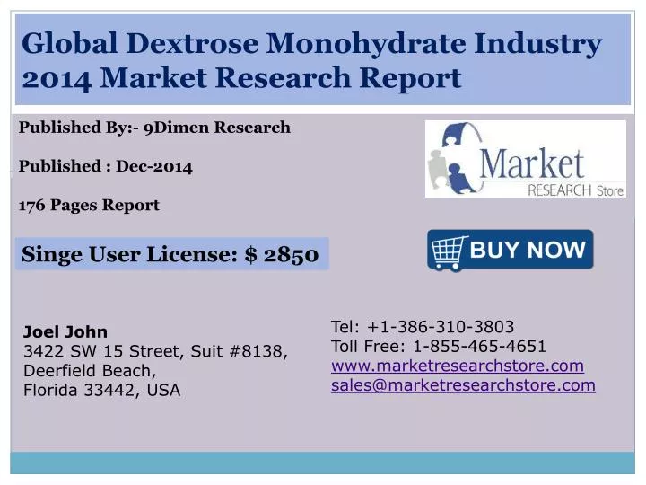 global dextrose monohydrate industry 2014 market research report