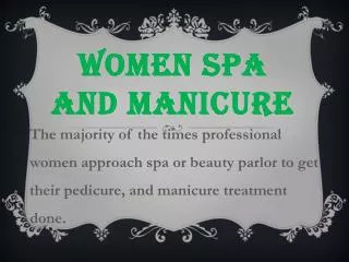 Women Spa and Manicure