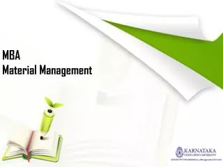 MBA in Material Management