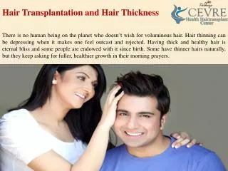 Hair Transplantation and Hair Thickness