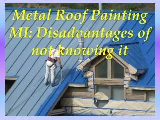 Metal Roof Painting MI: Disadvantages of not knowing it