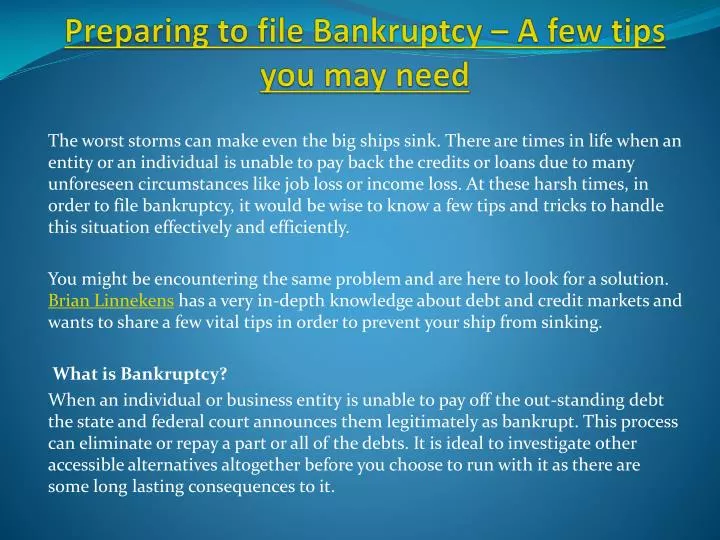 preparing to file bankruptcy a few tips you may need