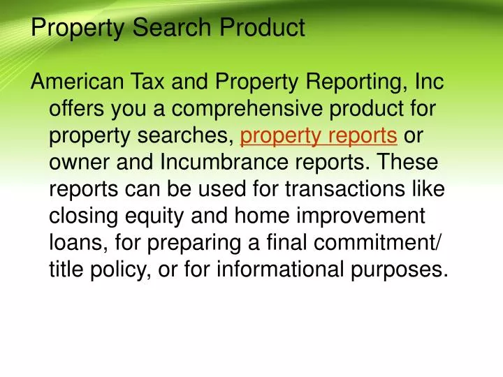 property search product
