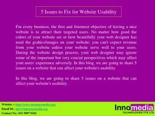 5 Issues to Fix for Website Usability