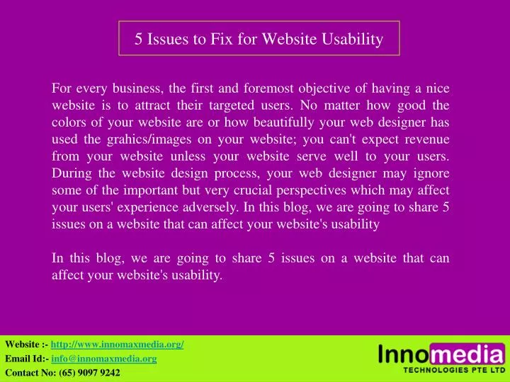 5 issues to fix for website usability