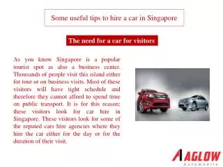 Some useful tips to hire a car in Singapore