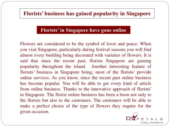 florists business has gained popularity in singapore