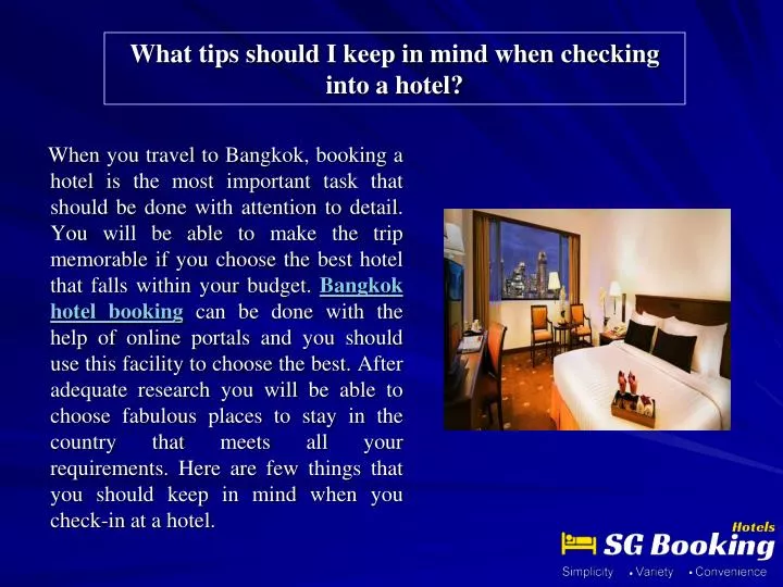 what tips should i keep in mind when checking into a hotel