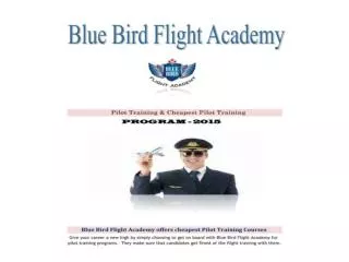 Pilot training,CPL Pilot training in Canada - BBFA