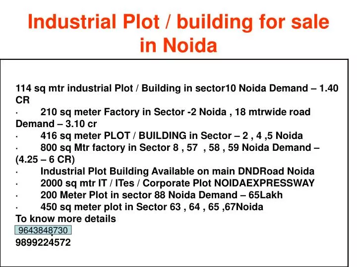 industrial plot building for sale in noida