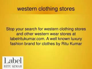 western clothing stores in India