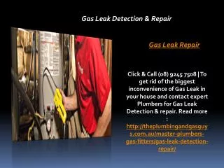 Gas Leak Detection & Repair