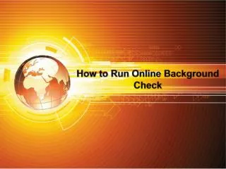 How to Run Online Background Check