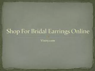 Shop For Bridal Jewelry Online